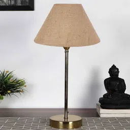 new era Beige Jute with Metal Gold Table Lamp image 2