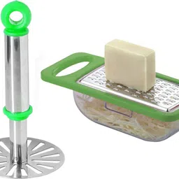 kamview Kitchen Combo of cheese grater and Potato Pav bhaji masher Kitchen Tool Set image 1