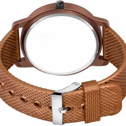 qlufovi pu avengar Brown analog watch Analog Watch - For Men Analog-Avengers Logo Printed Brown PU Strap Watch For Boys image 3