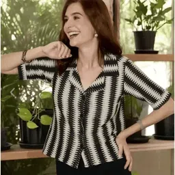 lahaba Women Oversized Fit Printed Spread Collar Casual Shirt-picture-21