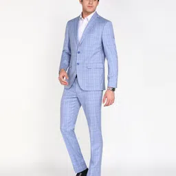 peter england Men 3 PC Suit Checkered Suit image 3