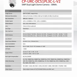 CP PLUS 5MP Dual Light Dome Camera - 30Mtr.(CP-URC-DC51PL3C-L-V2) Security Camera image 3
