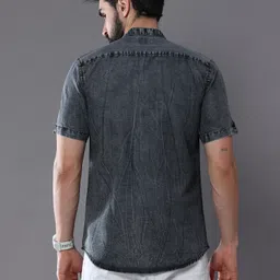 cheeba Men Regular Fit Solid Mandarin Collar Casual Shirt image 2