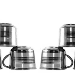 veatool Pack of 12 Stainless Steel Pack of 12 Stainless Steel Laser Design Tea Cups 100ml Each, Silver-picture-16