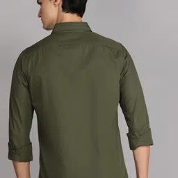 wrogn Men Slim Fit Solid Casual Shirt image 3