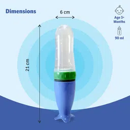littlepooh Silicone Spoon Feeder/Bottle Fruit /Nibbler & BPA-Free Feeding Bottle - 90 ml image 2