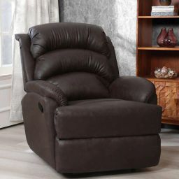 casacraft from pepperfry Valencia Leatherette 1 Seater Manual Recliner in Dark Chocolate Brown Colour-picture-6