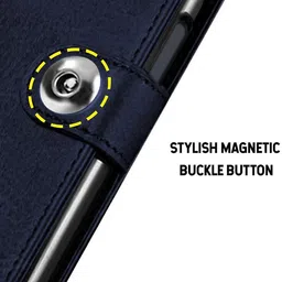 pakme xusive Flip Cover for Motorola Moto G86 Power 5G Designer Button Magnet Closure - Button Blue image 5