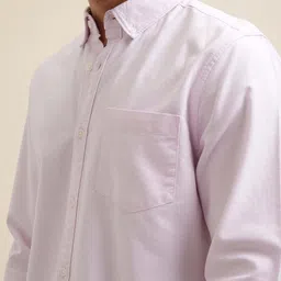 HIGHLANDER Men Button-Down Collar Solid Cotton Casual Shirt image 2