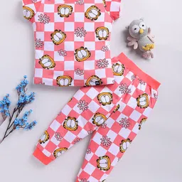 YK X Minute Mirth Girls Garfield Printed Pure Cotton T-shirt and Joggers-picture-19
