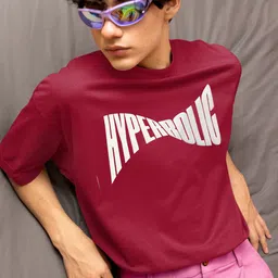 Elibolz Men Bio Finish Typography Printed Round Neck Cotton Oversized T-shirt-picture-26