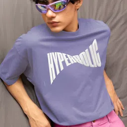 Elibolz Men Bio Finish Typography Printed Round Neck Cotton Oversized T-shirt-picture-39