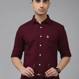 U.S. Polo Assn. Tailored Fit Opaque Cotton Linen Casual Shirt image 1
