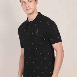 U.S. Polo Assn. Men Flag Print Polo Collar Cotton T-shirt image 4