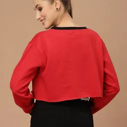 KASSUALLY Women Red Alphanumeric Christmas Update Sweatshirt image 3