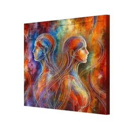 999Store Red & Blue Canvas Abstract Wall Paintings Wall Art image 3