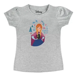 Disney by Wear Your Mind Girls Grey Printed T-shirt-picture-56