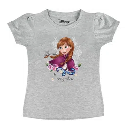 Disney by Wear Your Mind Girls GreyBurgundy Printed Pure Cotton T-shirt-picture-26