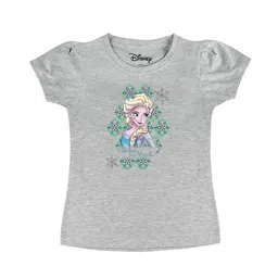 Disney by Wear Your Mind Girls Grey Floral Printed T-shirt-picture-24