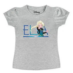 Disney by Wear Your Mind Girls Grey Printed Pure Cotton T-shirt-picture-40