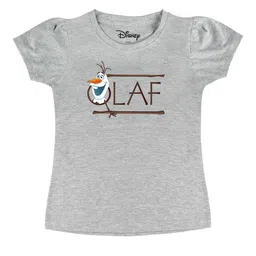 Disney by Wear Your Mind Girls Grey Frozen Character Printed Pure Cotton T-shirt-picture-17