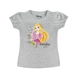 Disney by Wear Your Mind Girls Grey Printed Puff Sleeves Pure Cotton T-shirt-picture-19