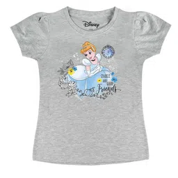 Disney by Wear Your Mind Girls Grey Printed T-shirt-picture-26