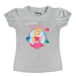 Disney by Wear Your Mind Girls Grey Printed Applique T-shirt-picture-37