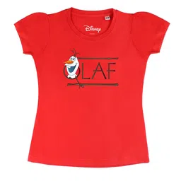 Disney by Wear Your Mind Girls Red Typography Printed T-shirt-picture-36