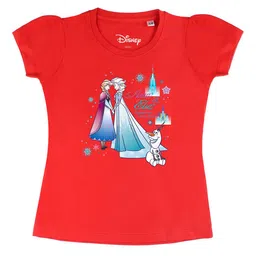 Disney by Wear Your Mind Girls Red Printed T-shirt-picture-36