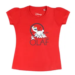 Disney by Wear Your Mind Girls Red Printed Applique T-shirt-picture-29