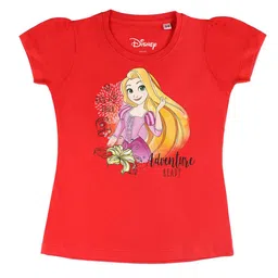 Disney by Wear Your Mind Girls Red Printed V-Neck T-shirt-picture-38