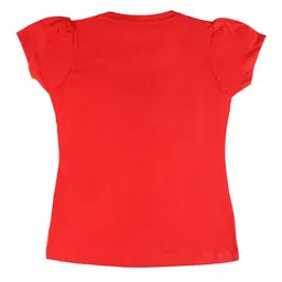 Disney by Wear Your Mind Girls Red Printed V-Neck T-shirt image 3