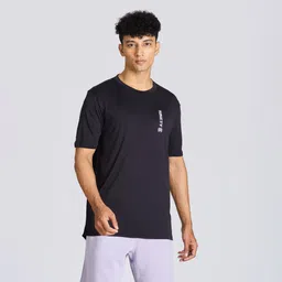 Men's Short-Sleeved Crew Neck Breathable Fitness T-Shirt - Black-image-61