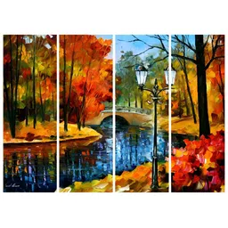Inephos Red & Blue 4 Piece Canvas Other Wall Paintings-picture-31