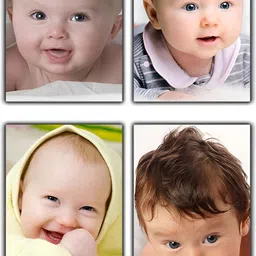 PnF White & Pink 4Pcs Cute Baby Combo Posters Wall Stickers-picture-23