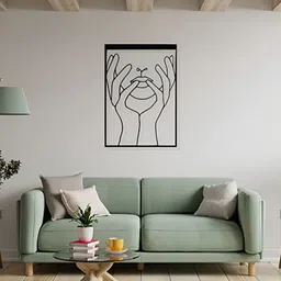 ARTROOMS Black Abstract Printed Metal Wall Hanging-image-54