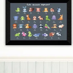 SAF Grey Animal Alphabates Printed Wall Art-image-94