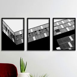 SAF Black & Grey 3 Pieces Abstract Painting Waterproof Wall Arts-picture-47