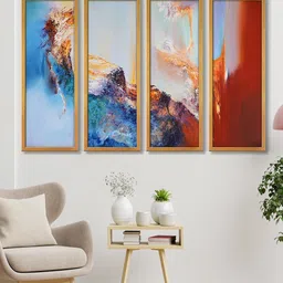 999Store Multicoloured Abstract Art Canvas Panels Painting-image-11