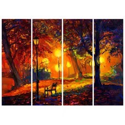 Inephos Red & Orange 4 Piece Canvas Abstract Wall Paintings-image-67