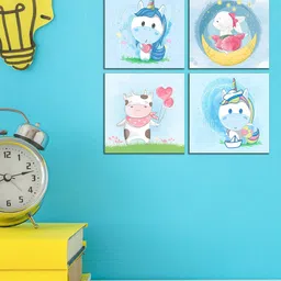 WENS Kids Set Of 4 Cute Cartoon Printed Wall Art-image-14