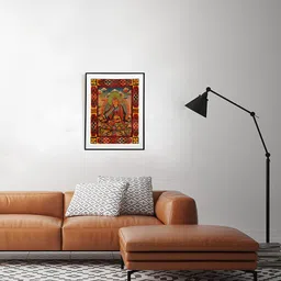 Exotic India Red & Orange Tibetan Buddhist Deity Padmasambhava Wall Art-picture-24