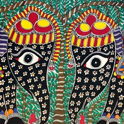 ARTDARSHAN Black & Green Rectangular Shaped Paintings Wall Art-image-16