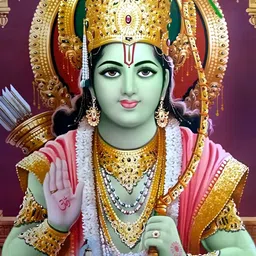 British Terminal Gold Toned & Pink Lord Ram Religious Wall Sticker-image-5