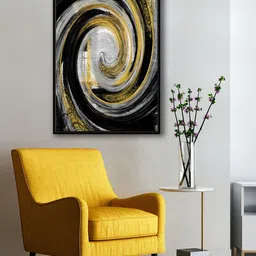 999Store Black & Gold-coloured Abstract Painting Wall Art-picture-16