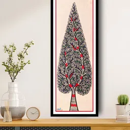 ARTDARSHAN Black & Red Madhubani Painting Wall Art-picture-24