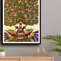 ARTDARSHAN Green & Brown Birds and Animals Rectangular Paintings Wall Art-picture-20