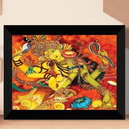 SAF Red & Yellow Kerela Mural Art Religious Printed Framed UV Coating Wall Painting-picture-18