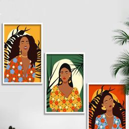 SAF Yellow & Black 3-Pieces Abstract Printed Framed Wall Art-picture-29